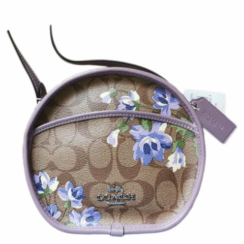 Sell Coach Floral Signature Canteen Bag Purple Brown